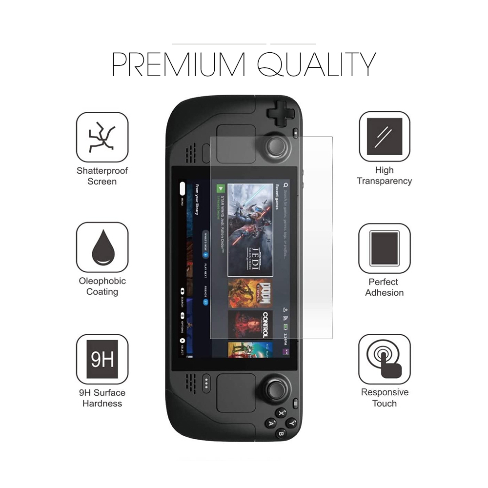Steam Deck 9H Screen Tempered Glass Protector for Steam Deck 2022 ...