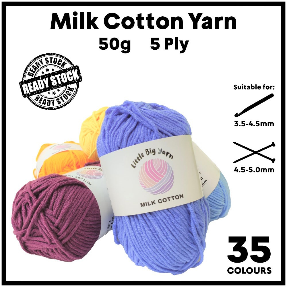 50g 5 Ply Milk Cotton Yarn Cake Multicolored Crochet Amigurumi Knitting ...