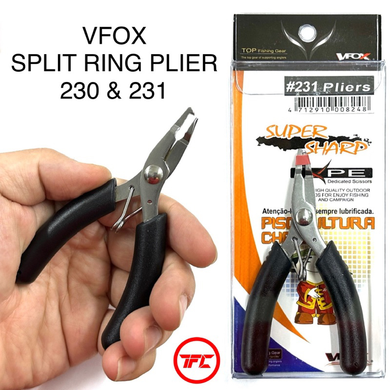 VFOX Stainless Steel Split Ring Fishing Plier 230 231 Bent Nose Straight Fishing  Tool Accessories