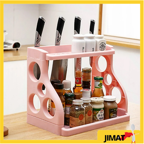 2 Tiers Plastic Kichen Rack | Spice Rack | Condiment Bottle Rack ...