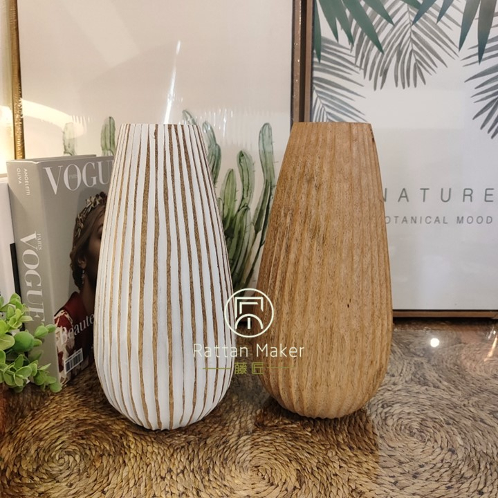 Designer Vases For Nature Inspired Home Decor Wooden Vase Pasu Kayu