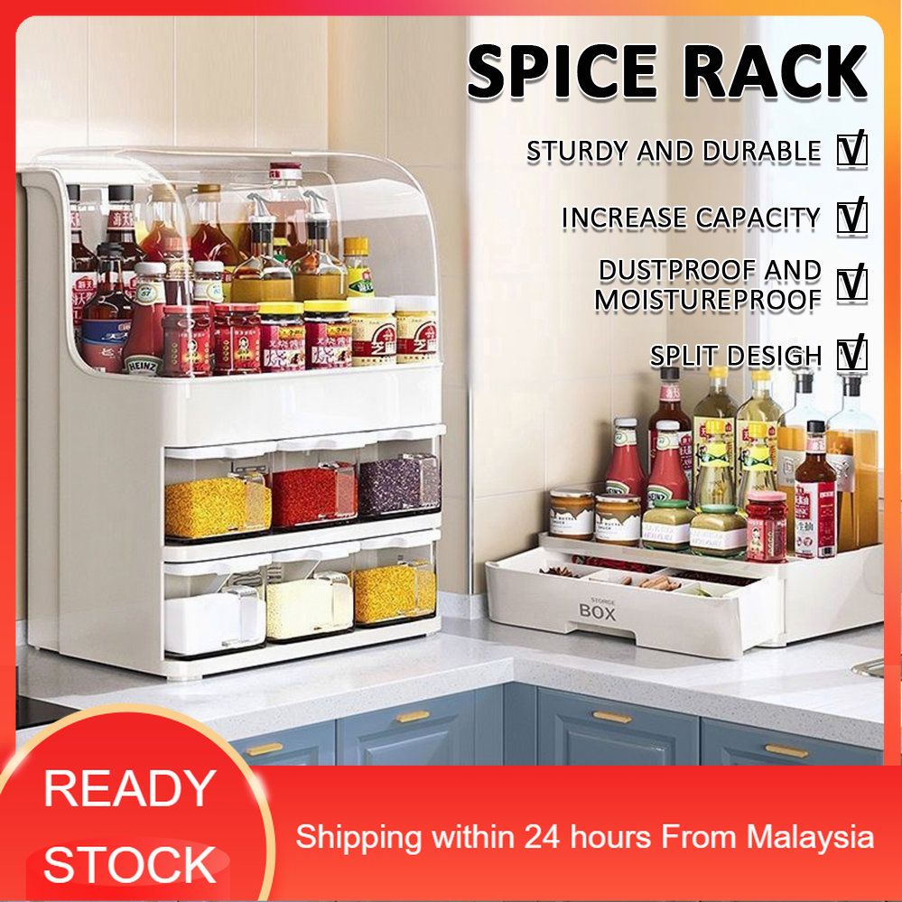 Kitchen Spice Rack Lid Kitchen Spice Condiment Box Multi-Functional ...