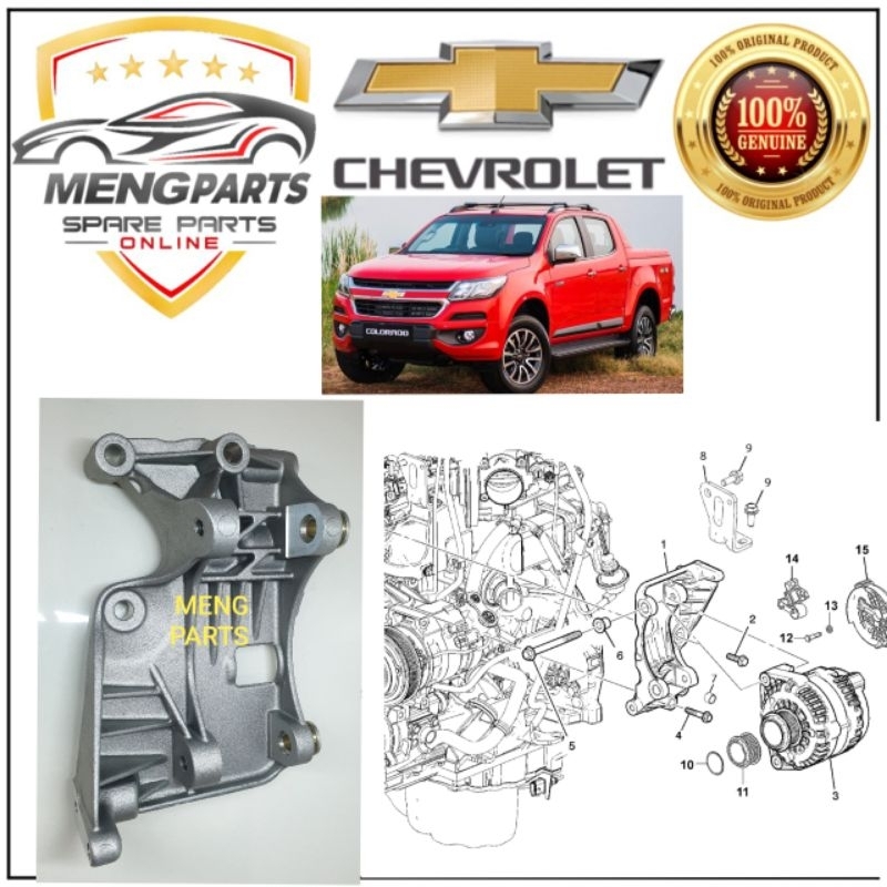 ORIGINAL CHEVROLET COLORADO 2.5 & 2.8 ALTERNATOR BRACKET CV-94722020 ...