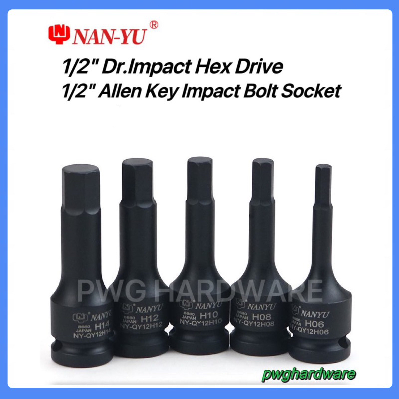 PWG Heavy Duty 1/2'' Impact Hex Driver Socket / 1/2