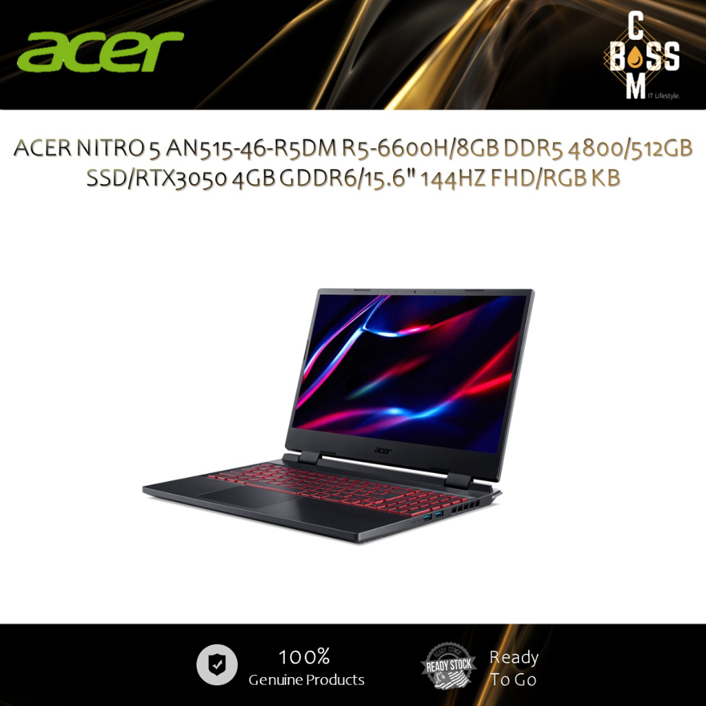 ACER NITRO 5 AN515-46-R5DM R5-6600H/8GB DDR5 4800/512GB SSD/RTX3050 4GB ...