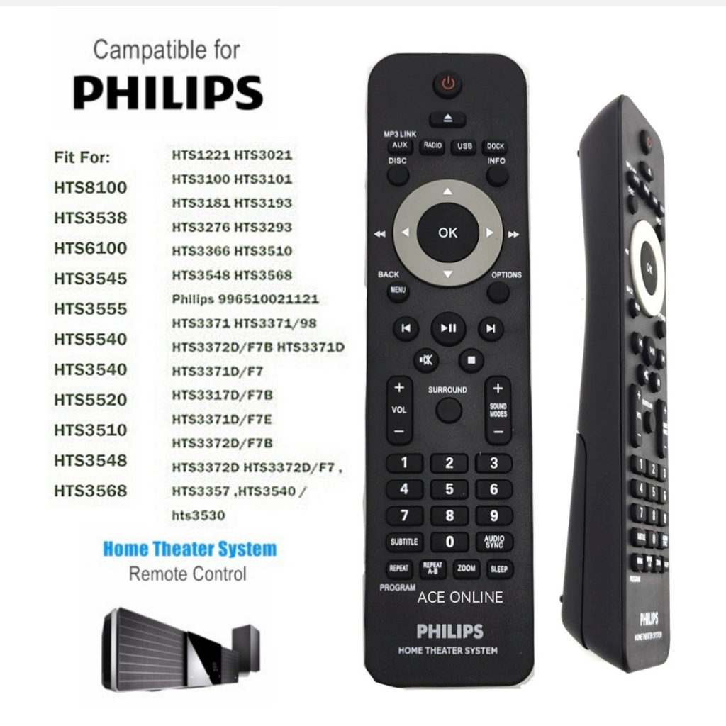 Replacement For Philips DVD Home Theater System Remote Control Shopee