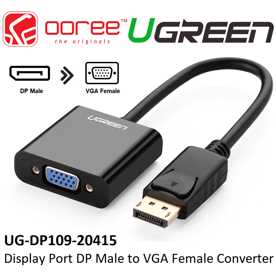 UGREEN DISPLAY PORT DP MALE TO VGA FEMALE CONVERTER ADAPTER WITH ...