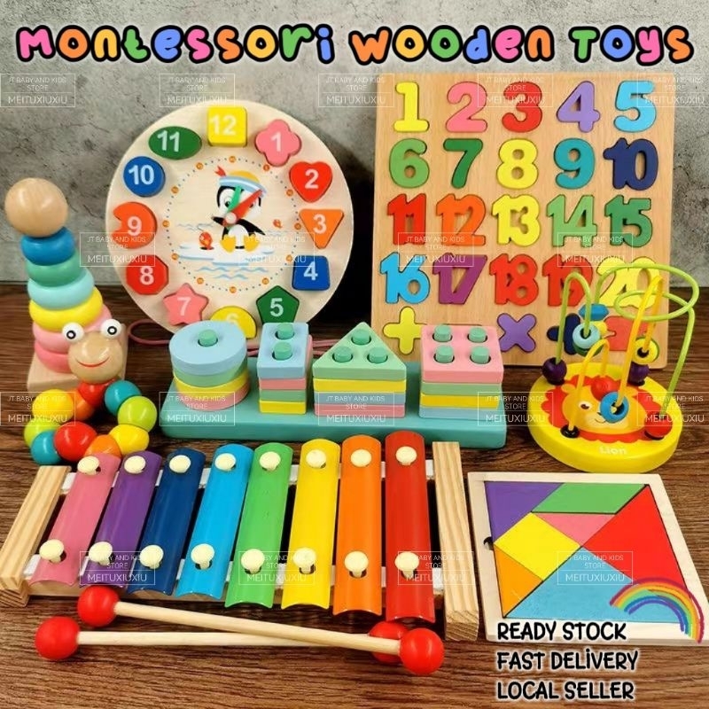 🇲🇾🇲🇾Wooden Toys Wooden Educational Toys Montessori Early Learning ...