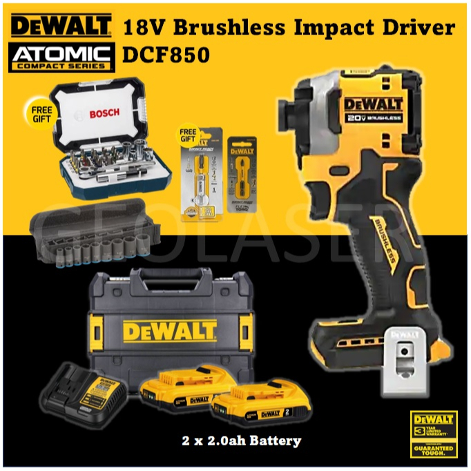 Dewalt 20V Atomic DCF850 High torque 205Nm Cordless Brushless 3-Speed ...