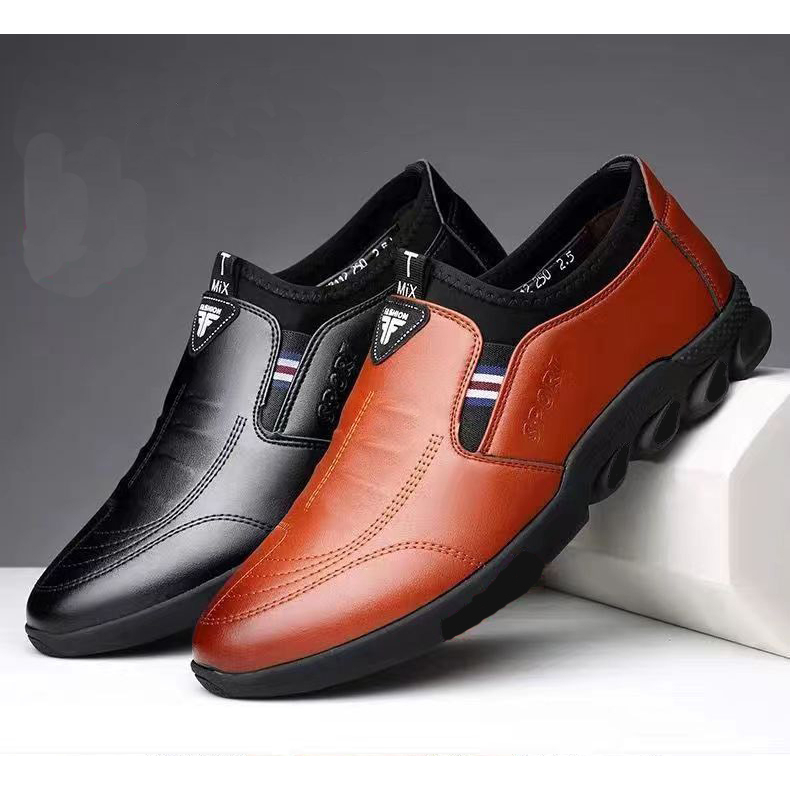 Men Business Leather Shoes Formal Shoe PU Office Covered Kasut Hitam ...