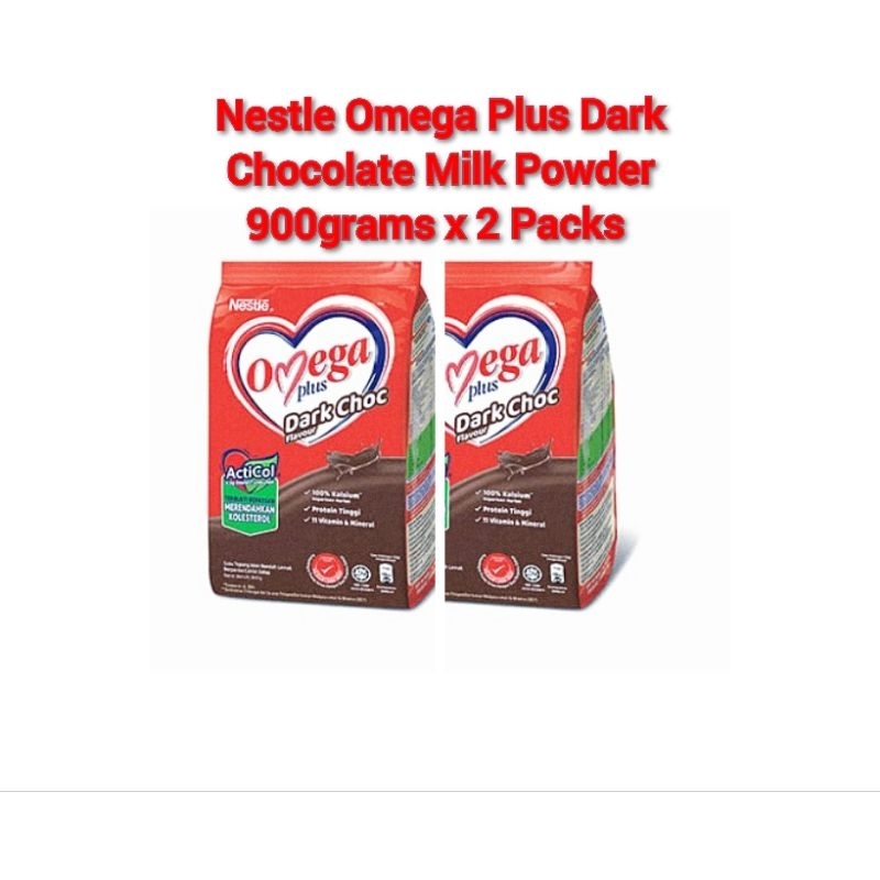 [Twin Packs] Nestle Omega Plus Dark Choc Milk Powder 900grams | Shopee ...