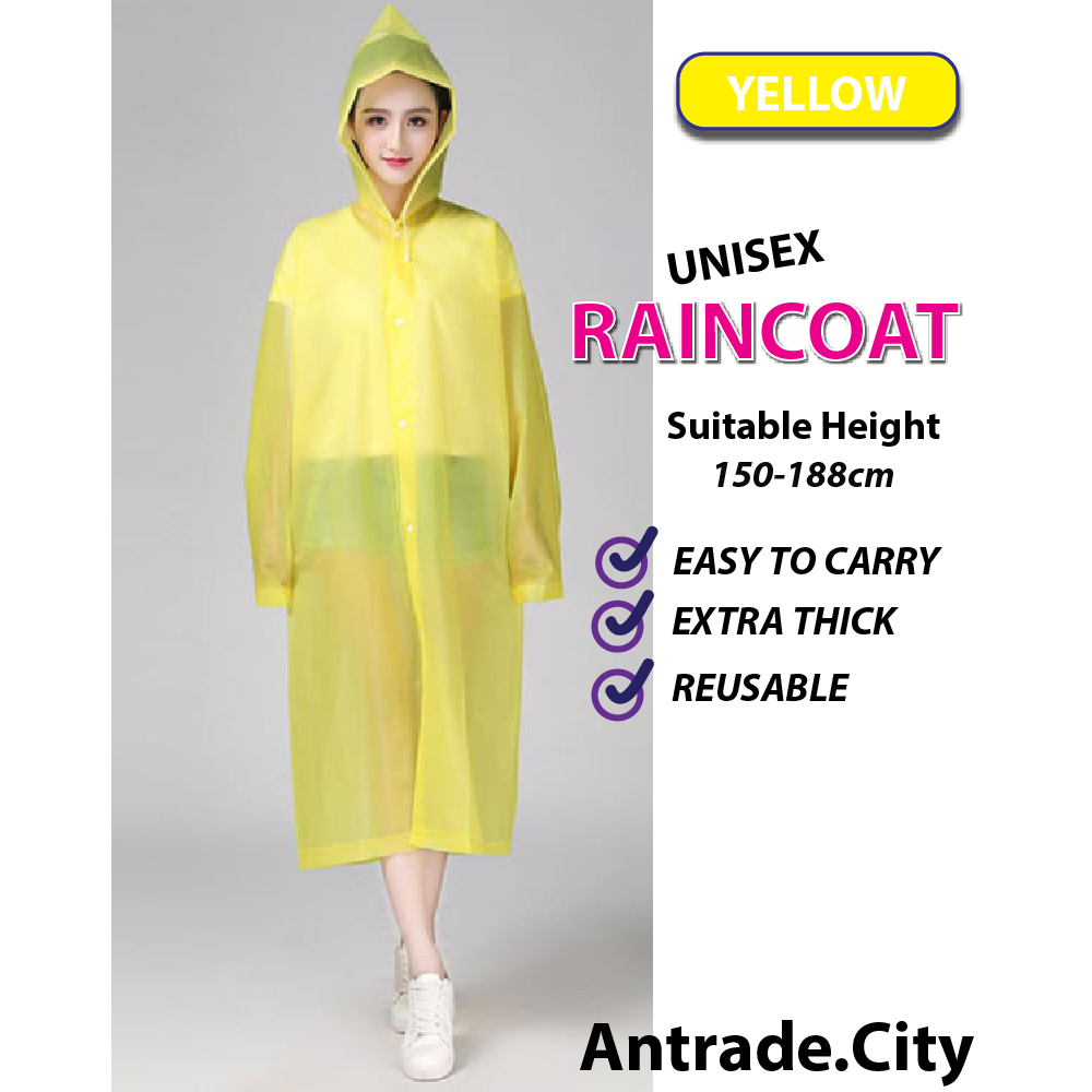 Adult Unisex Raincoat Men Women Rain Jacket Thick EVA Waterproof Rainsuit Baju Hujan Jaket Outdoor Shopee Malaysia