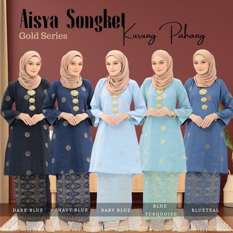 AISYA GOLD SONGKET TENUN BUNGA TABUR KURUNG PAHANG CQ Shopee Malaysia