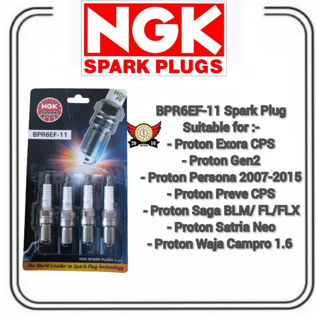 NGK BPR6EF-11 SPARK PLUG - Proton Saga BLM/ FL/ FLX; Exora CPS; Preve ...