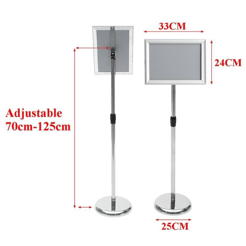Adjustable sign stand Poster Display Sign Stand Holder A3/A4, Silver ...