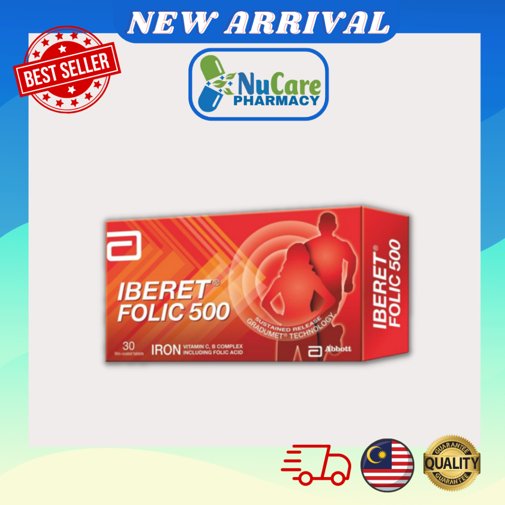 IBERET Folic 500 Iron Supplement with Folic Acid 30s Shopee Malaysia