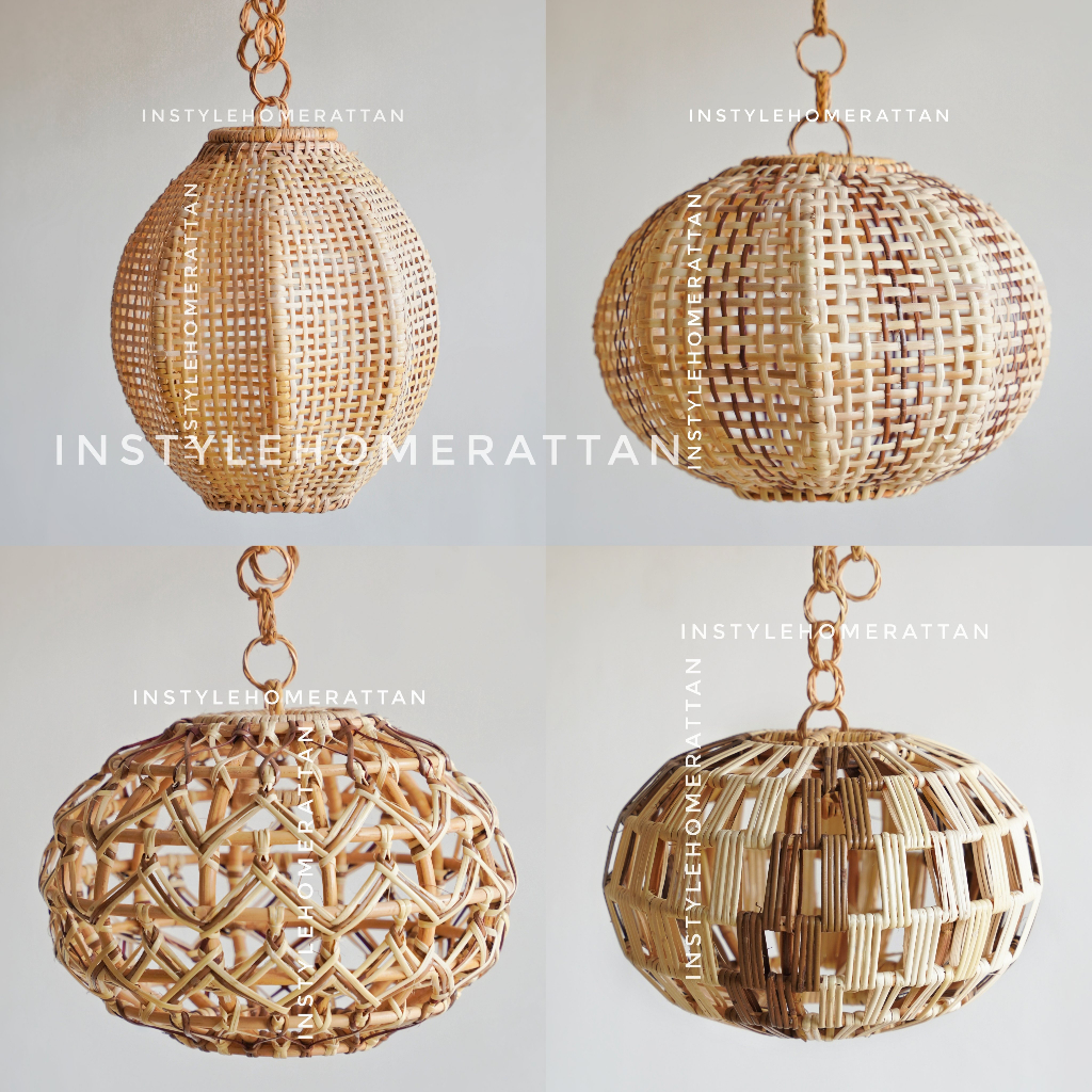 Tempat lampu rotan nordic rattan lamp classic vintage | Shopee Malaysia