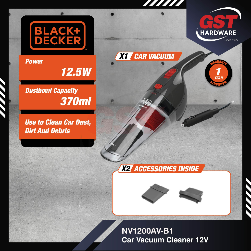 Black and Decker NVB12AVA 12v Auto Dustbuster and Accessories