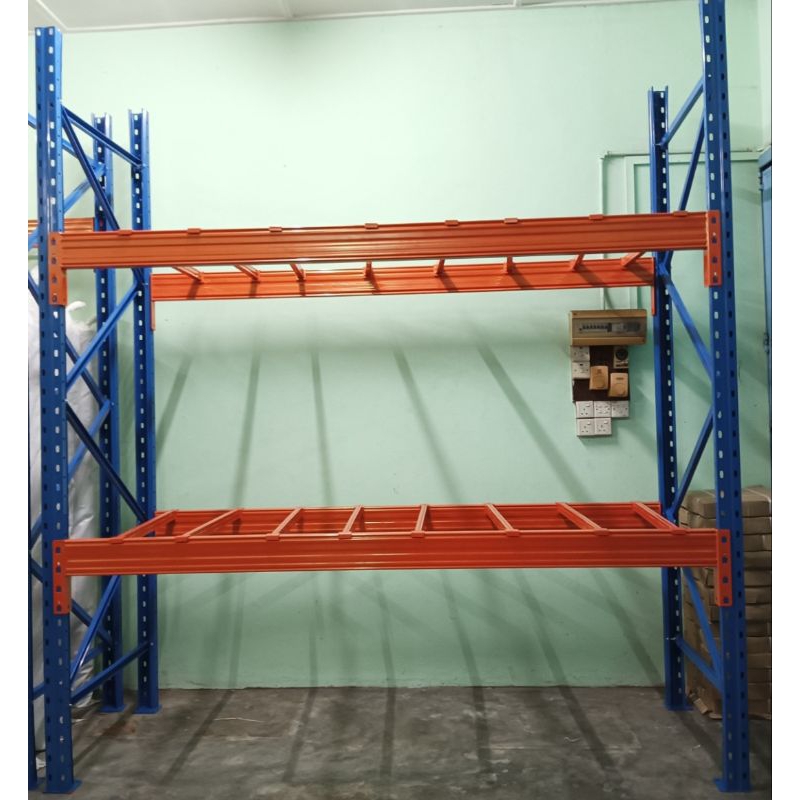 Heavy Duty Pallet Rack 2 Level per level 3tons重型2层货架 每层承重3吨 | Shopee ...