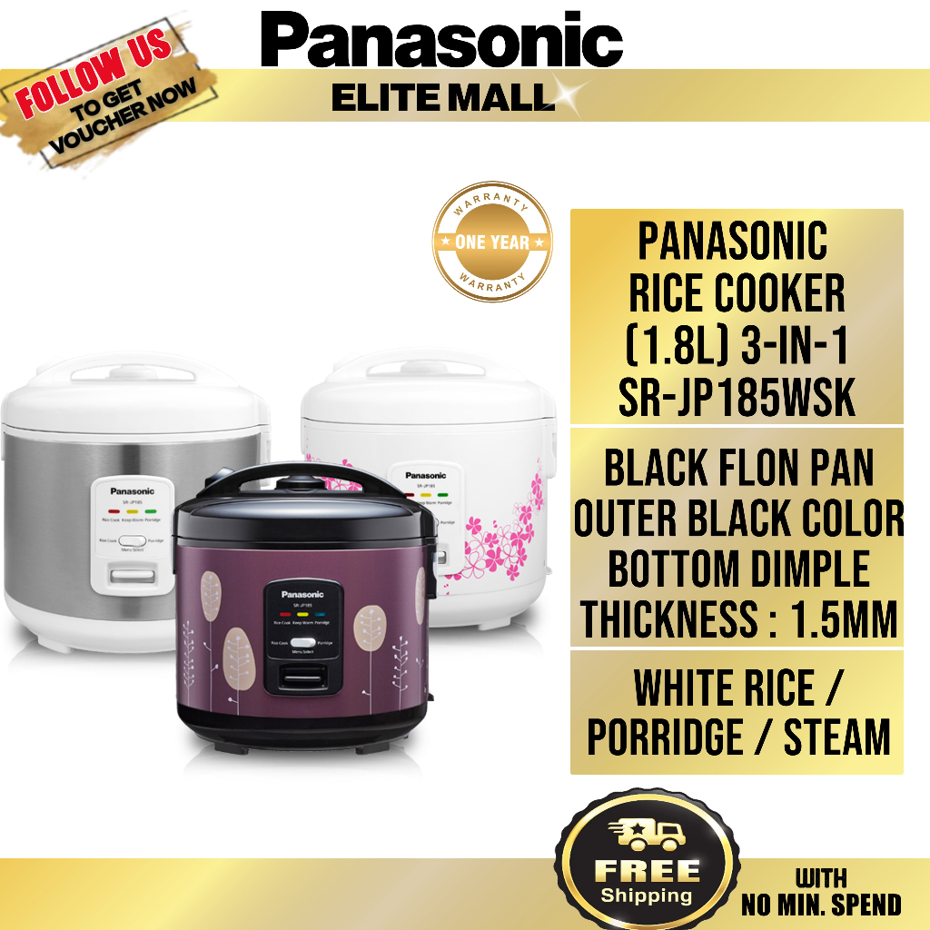 PANASONIC SRJP185 RICE COOKER (1.8L) 3IN1 SRJP185WSK Shopee Malaysia