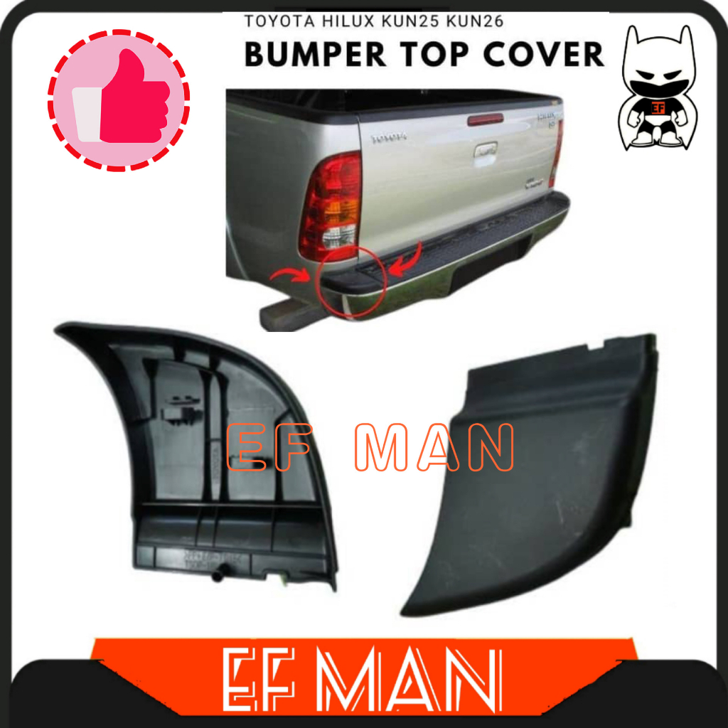 TOYOTA HILUX VIGO KUN25 KUN26 REAR BUMPER SIDE COVER UPPER TOP BUMPER ...