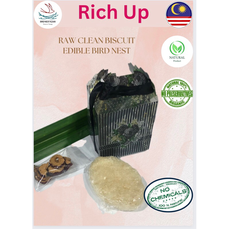 燕窝 Bird Nest Rzain BISCUIT Raw clean Edible bird nest 100 naturalanti