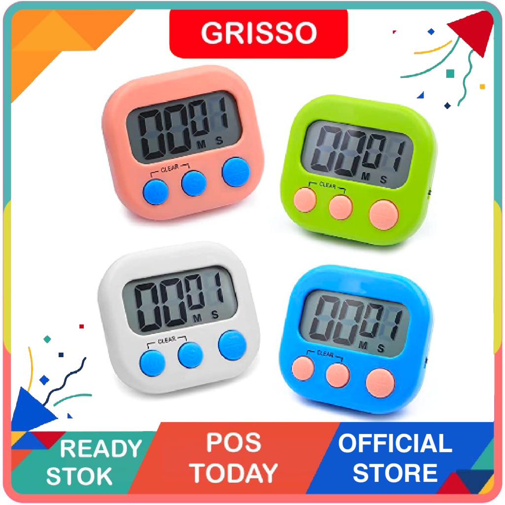 🔥READY STOCK🔥GRISSO LCD Minute Cooking Timer Stop Watch With Loud Alarm ...