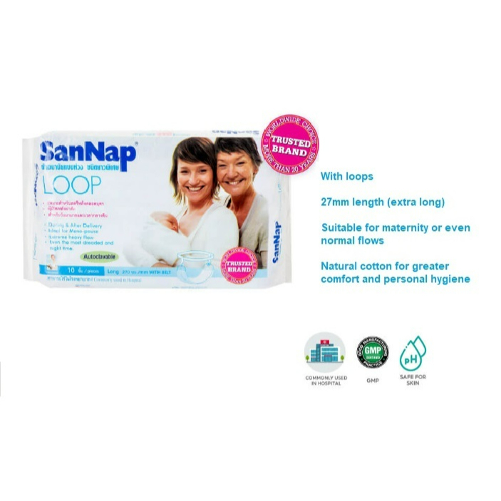 SanNap Loop Maternity Sanitary Napkin 270MM 10 Pc/Pack Shopee Malaysia