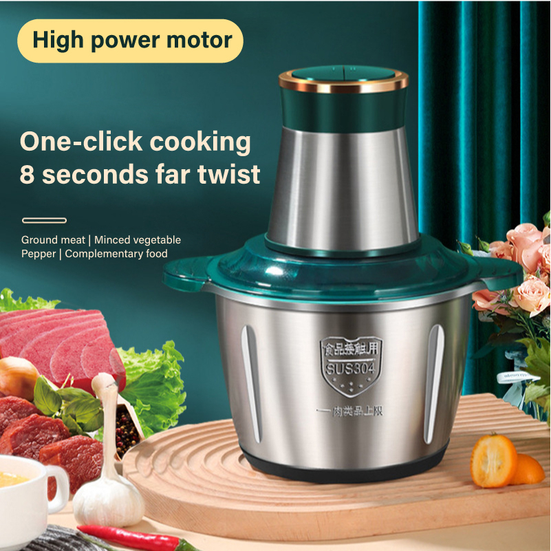 Stainless Steel Electric Food Chopper Meat Grinder Machine Mixer Food