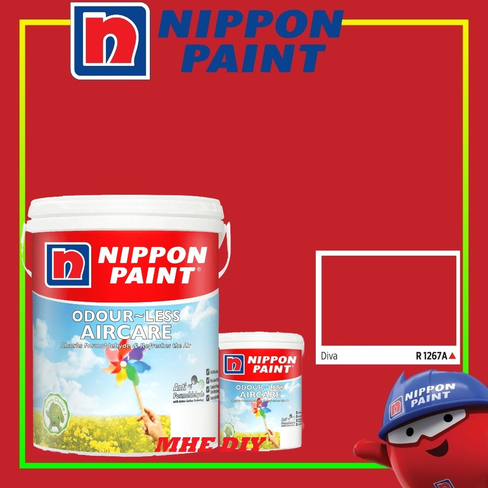 NIPPON PAINT 5L R 1267 A DIVA Interior Smooth Sheen / Matt Finish Paint ...