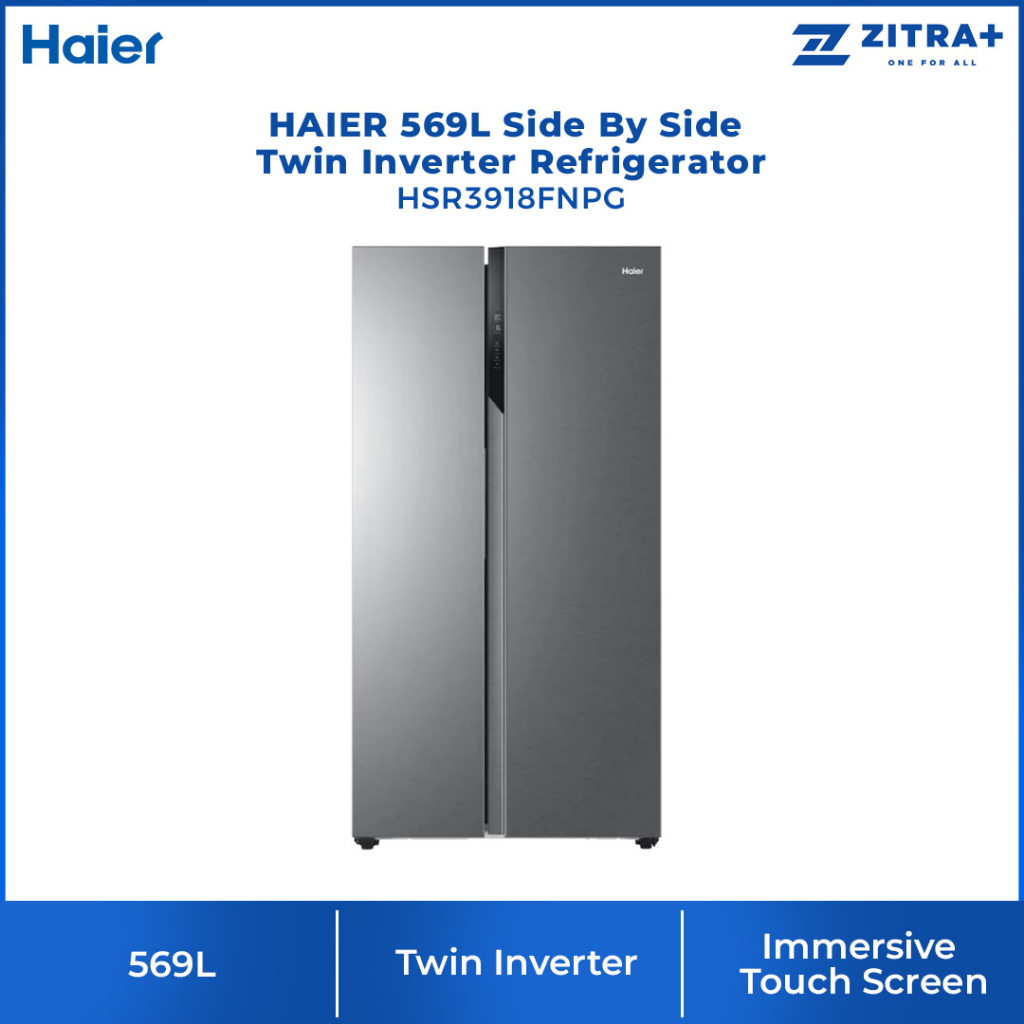 HAIER 569L Side By Side Twin Inverter Refrigerator HSR3918FNPG No