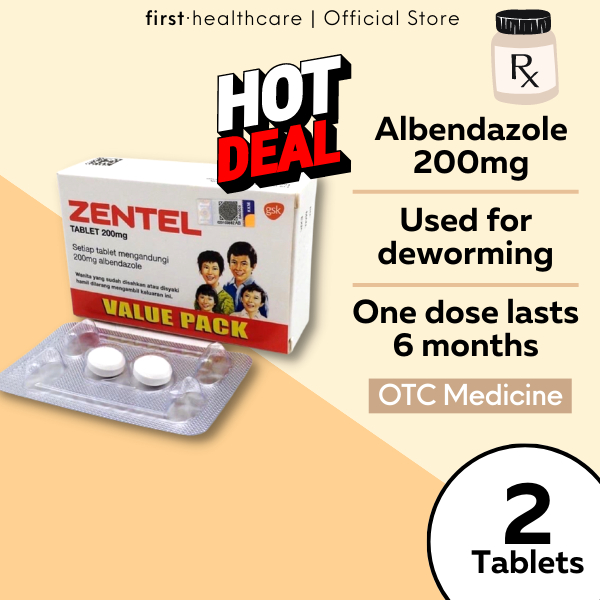 [READY STOCK!] Zentel Tablet 200mg Albendazole (For Roundworm/Whipworm