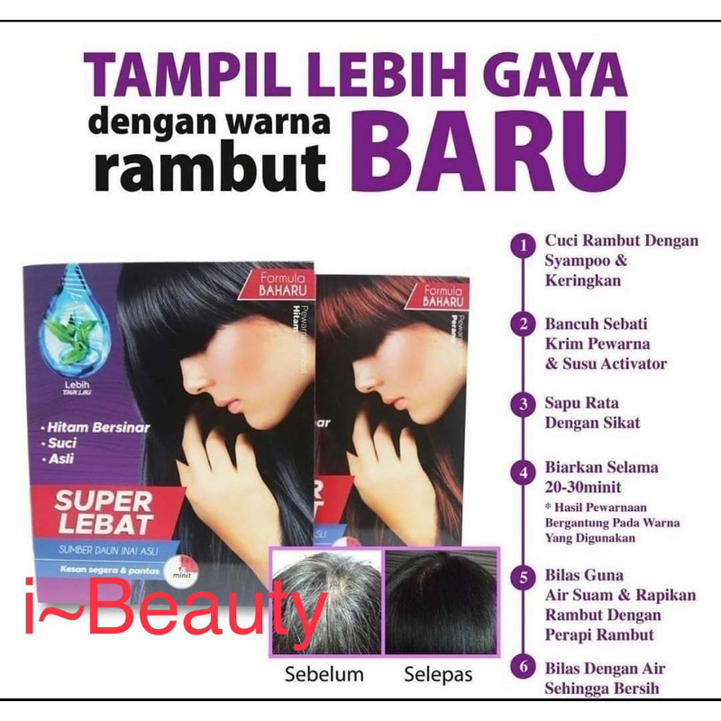 Pewarna Rambut Halal Dherbs Hitam 100 Original Shopee Malaysia 