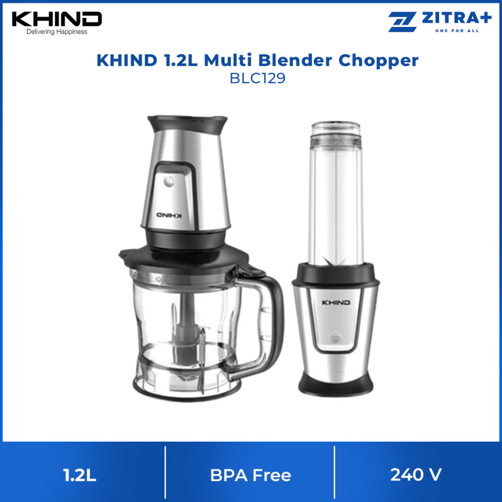 KHIND 1.2L Multi Blender Chopper BLC129 FREE Citrus Juicer + Grinder