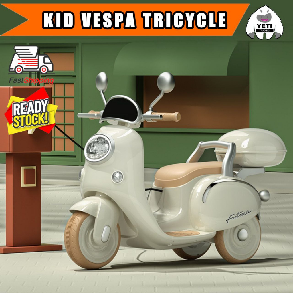 Kid Vespa Electric Vespa tricycle motorbike kid Toys Shopee Malaysia