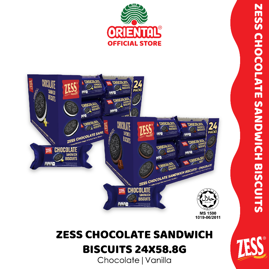 Zess CHOCOLATE SANDWICH BISCUITS 24x58.8G Shopee Malaysia