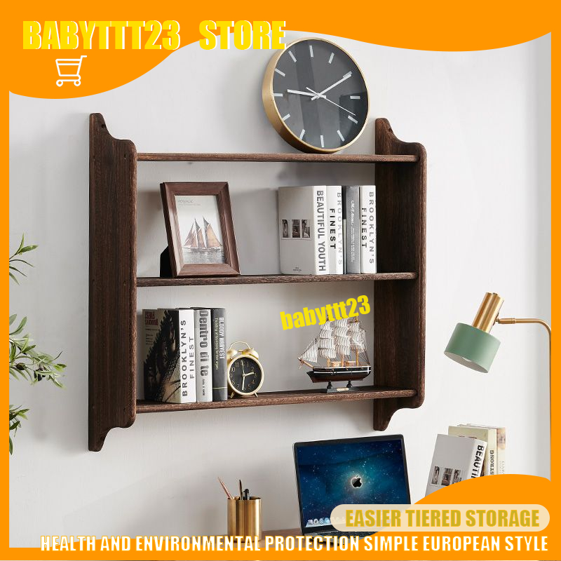 Wall mounted bookshelves Solid wood wall mounted shelves Wall mounted