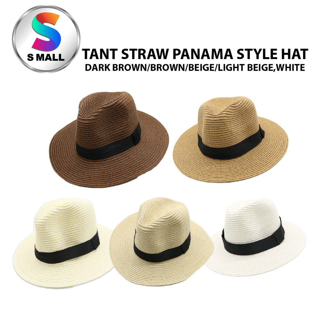 UNISEX OUTDOOR TANT STRAW PANAMA STYLE HAT PACKABLE TRAVEL SUN HAT ...