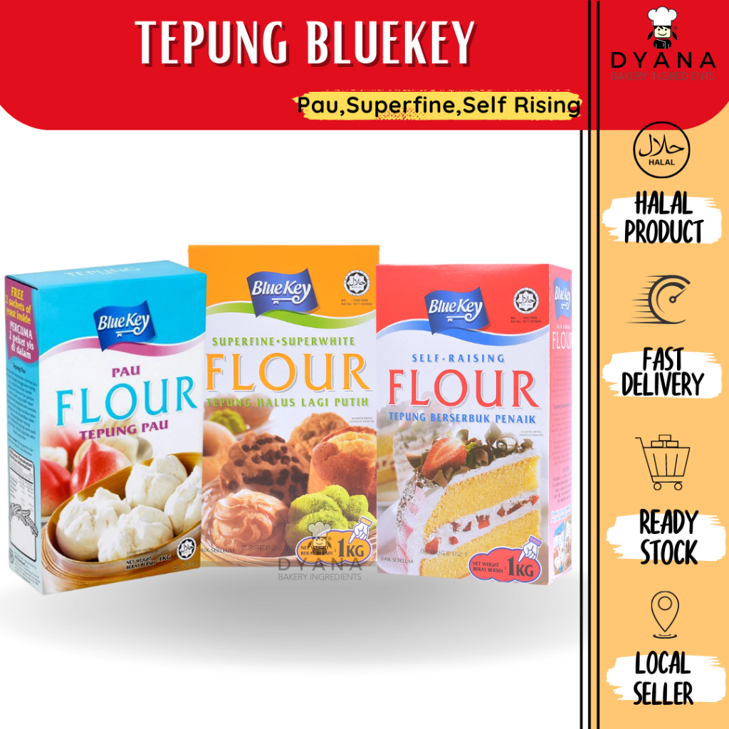 Tepung Blue Key Self Rising / Pau / Superfine - 1kg | Shopee Malaysia