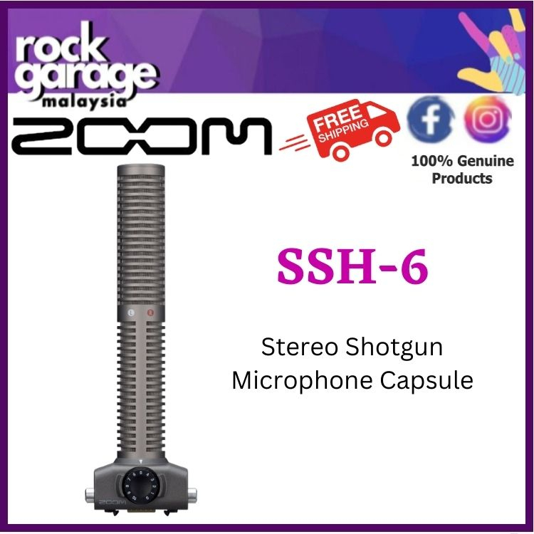 Zoom - SSH-6 - capsula microfonica shotgun stereo per H5, H6, Q8, U-44, F4, and F8