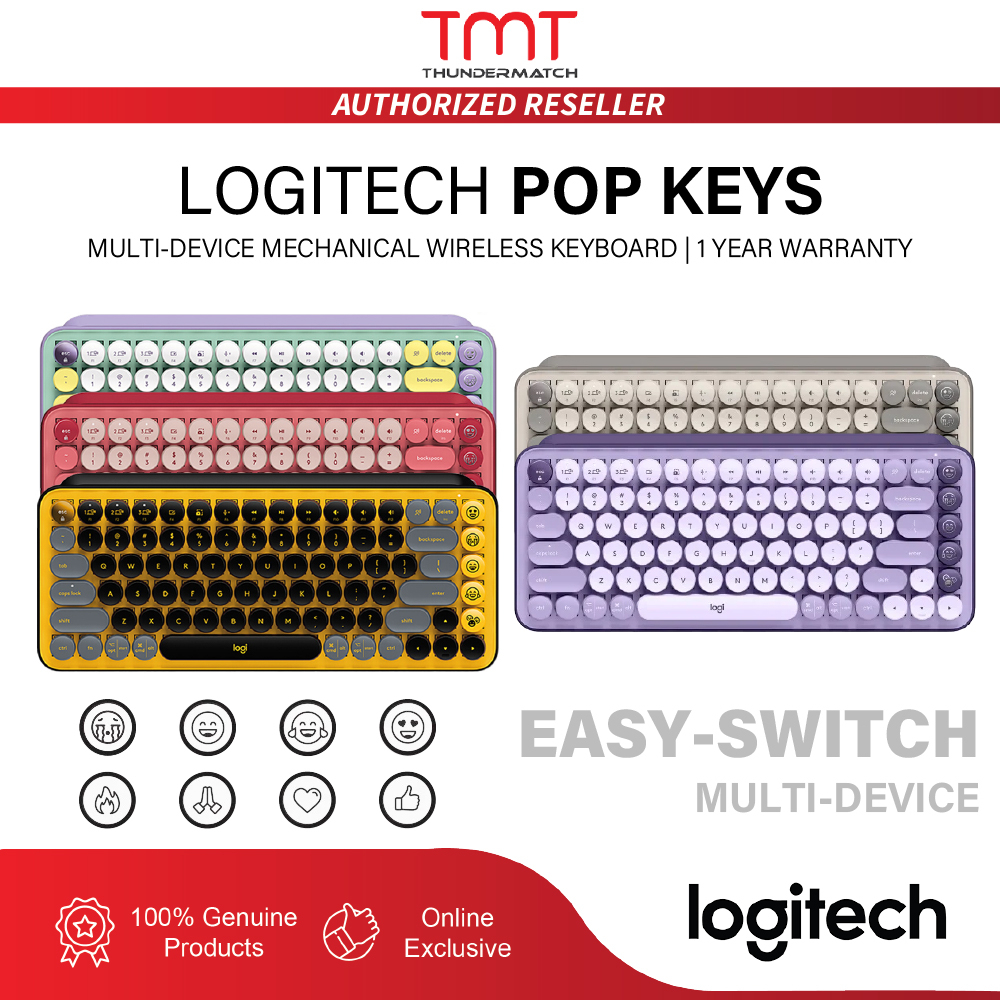 Logitech POP Keys Mechanical Wireless Keyboard with Customisable Emoji