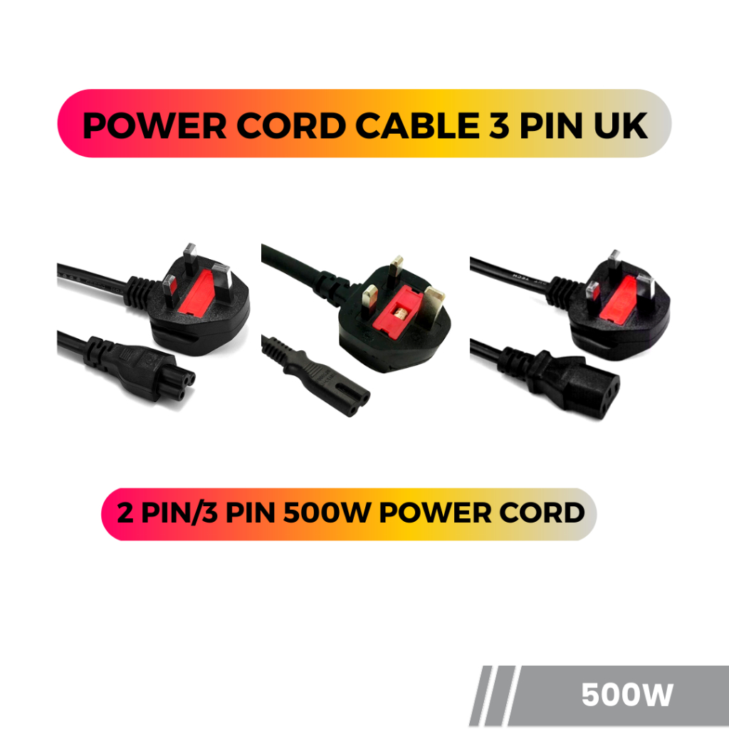 HIKVISION Monitor Laptop Printer Cooker Power Cord Cable Wire 3 Pin UK