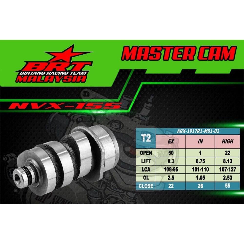 BRT RACING CAM /CAMSHAFT ( NVX V1 ) (2 PIN) ( T1 / T2 / S1 / S2 / R1 ...