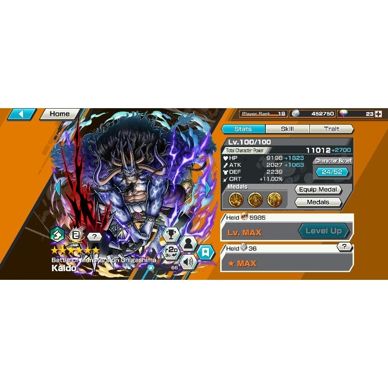 One Piece Bounty Rush EXTREME Kaido Hybrid MAX 11K + TRIO BEAST PIRATE