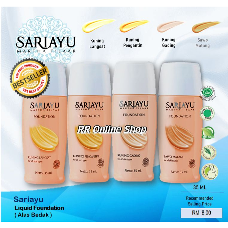 Sariayu Liquid Foundation Alas Bedak Kuning Langsat 35ml Shopee