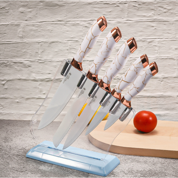 White Cracked Kitchen Knife Chef Knife Set Handle Meat Knife Kitchen