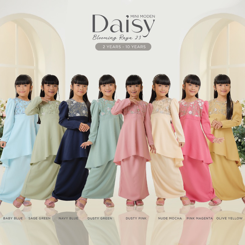 Kurung Daisy [Dress Baby & Kurung Anak] [Set Ibu & Anak] Baju raya 2023
