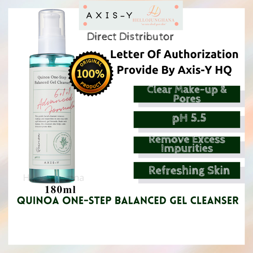 AXIS-Y Quinoa Gesichtsreinigungsgel – 170 Ml, Mit Centella Asiatica, Für Alle Hauttypen