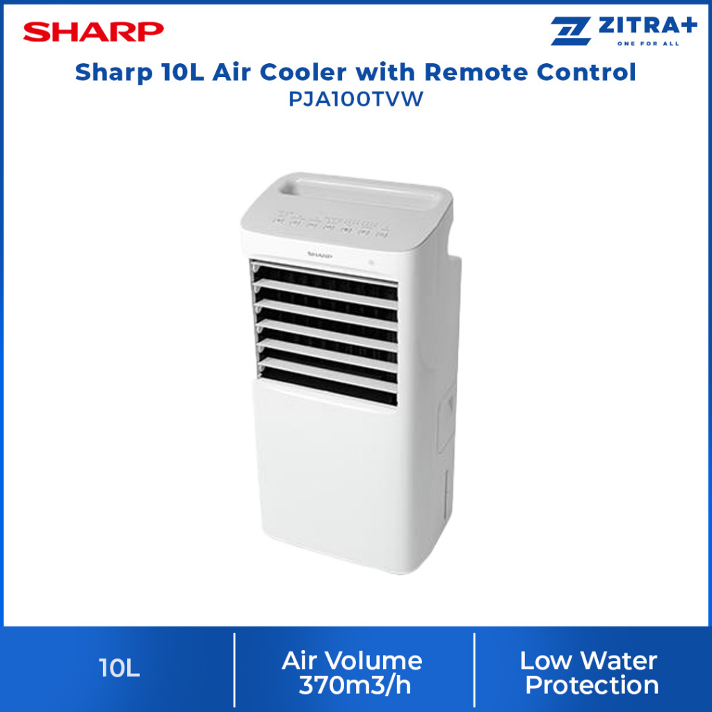 Sharp 10L Air Cooler PJA100TVW Air Volume 370m3/h Low Water