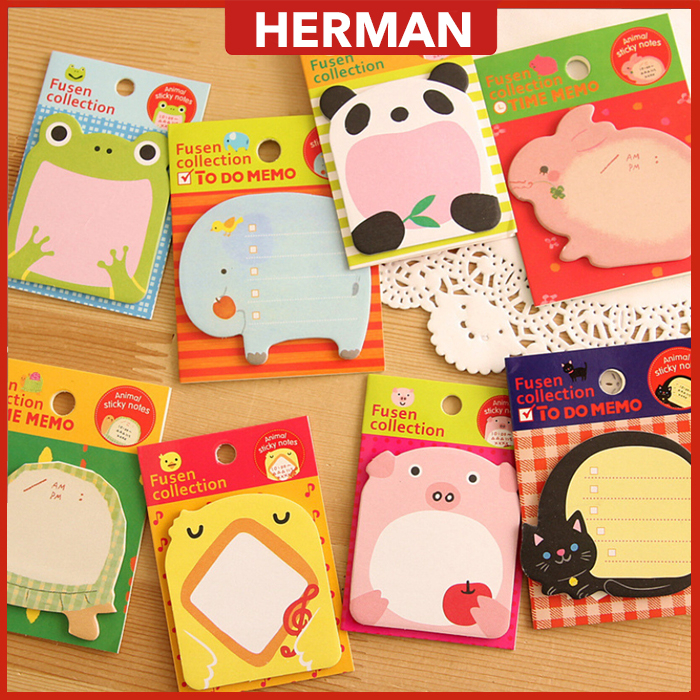 Cute Cartoon Memo Sticky Note Zoo Animal Park Sticker Tear Off Note ...